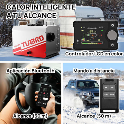 Dieselventilatorkachel – Dieselverwarming – Ventilatorkachel – Diesel kachel – Mobiele kachel – Krachtige 8 kW Vermogen – Programmeerbare Timer Met Bluetooth-App