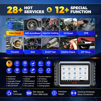 Autel MaxiCOM MK808BT PRO Android 11 OS (Opgewaardeerd van MaxiCheck MX808S MK808S MK808), 2026 Bidirectionele Besturing Automotive Diagnostische Scantool, Alle Systeem, 28 Services, Steun BT506 MV108