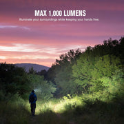 Koplamp - Hoofdlamp - USB-Oplaadbare Zaklamp - met SOS-modus - Bewegingssensor - 2 LED - 1000Lm - 140m Lichtbereik - Looptijd 30 uur - voor Kamperen - Hardlopen - Wandelen - Speleologie - Noodgevallen - 650mAh - IPX4 - Zwart