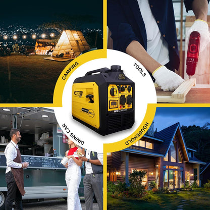 Aceup Energy 3400 W inverter-stroomgenerator, benzine, stroomgenerator, noodstroomaggregaat, 4-takt motor voor camping