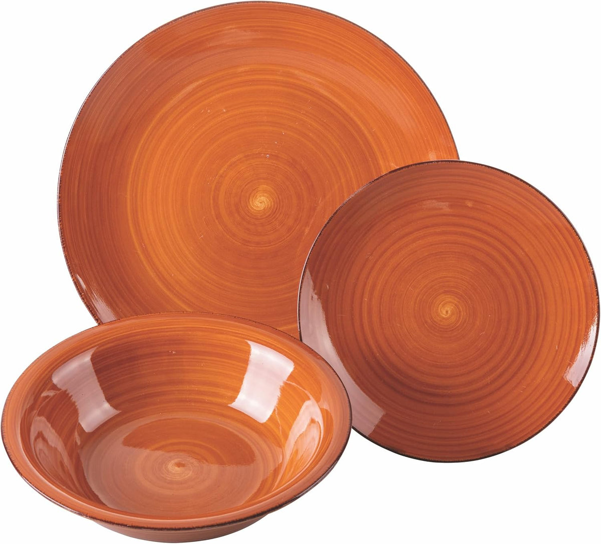 Tafelservies Chocoladebruin – Servies – Serviesset – Bordenset – Dinerset – 18-delig Voor 6 Personen – Aardewerk, Magnetron- en Vaatwasserbestendig