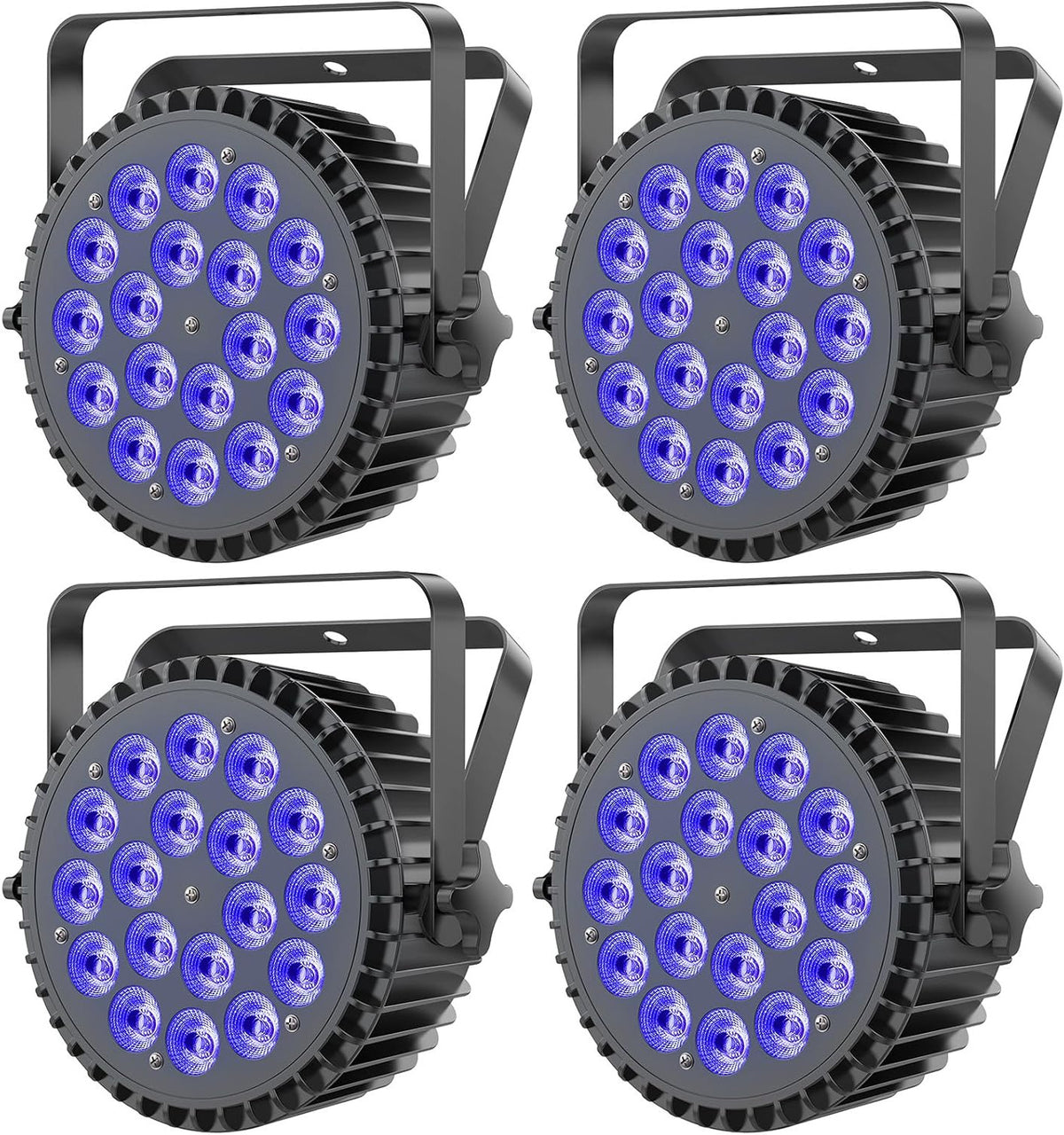 4pcs 6-in-1 LED Par 200W 18 LED Flood Light RGBWA+UV LED Flood Light DMX512 disco light 7/10CH Party Light 4 Control Modes Mode Lighting DJ Light Effect for - QUORE