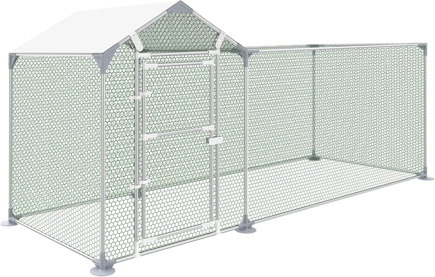 Kippenren – Buitenren – Konijnenren – Dierenren – Ren Voor Kippen – Metalen Frame – Waterdicht Dak – 3 x 1 Meter – Veilig Deurslot