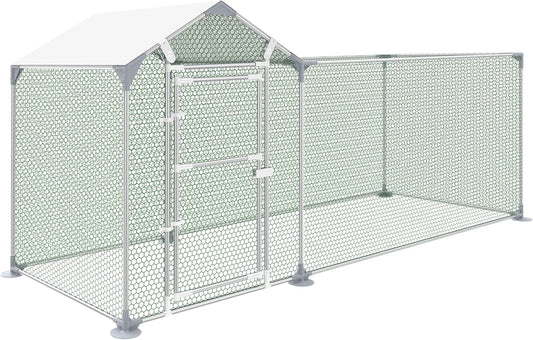 Kippenren – Buitenren – Konijnenren – Dierenren – Ren Voor Kippen – Metalen Frame – Waterdicht Dak – 3 x 1 Meter – Veilig Deurslot
