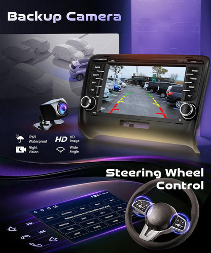 7" Bluetooth Autoradio – 2-DIN Radio – Multimedia Systeem – CarPlay Android Auto – WiFi GPS Navigatie – AHD Achteruitrijcamera – 4GB RAM 64GB ROM