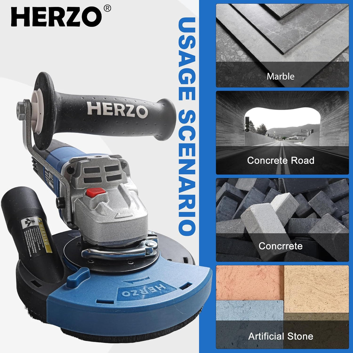 Betonschuurmachine 125 Mm – Betonslijper, Slijpmachine, Diamantslijper, Vloerschuurmachine – 1400 W – Instelbaar Toerental