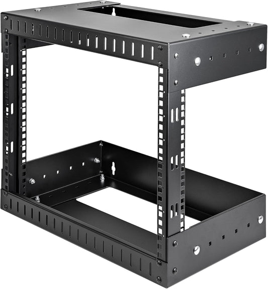 2-Post 8U 19 Inch Open Frame Server Rack – Netwerk Rack – Data Rack – Patchkast – Serverkast – Verstelbare Diepte 30,5-50,8 Cm – Draagvermogen 90 Kg