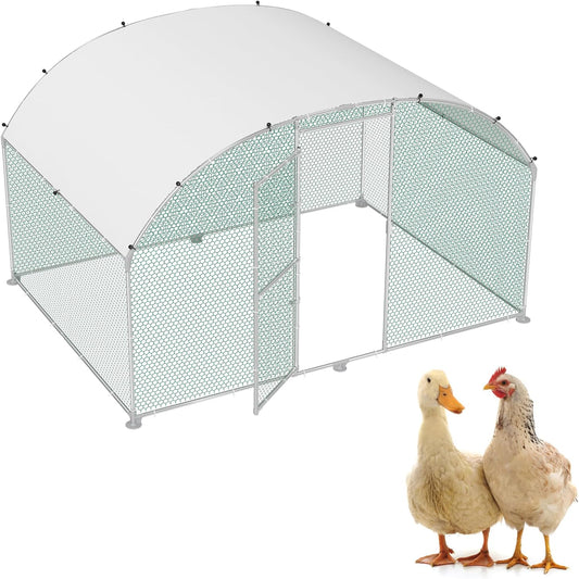 Pet Cage Chickens Outdoor Enclosure Chicken Coop Made of Galvanized Metal 3 x 2 m Winter Resistant Chicken Coop with Sun Roof and Lock Outdoor Enclosure for Small Animals Poultry Plants