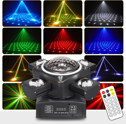 Disco Light Party Light, Moving Head XJG-102, LED RGB DJ Projector Muziek Gecontroleerde DJ Disco Lichten, DMX-effect Spotlight, voor KTV-reünie Bruiloft Verjaardag Halloween