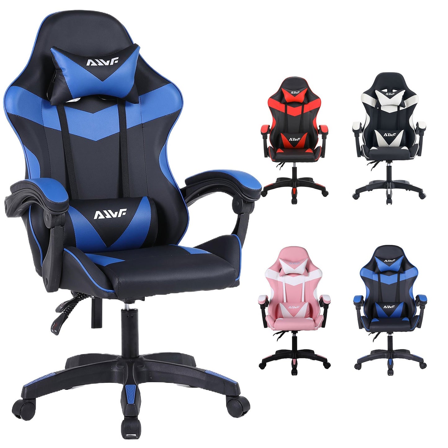 High-Back Gaming Chair PC Office Chair Computer Racing Chair PU Desk Task Chair Ergonomic Executive Swivel Rolling Chair with Lumbar Support for Back Pain Women, Men