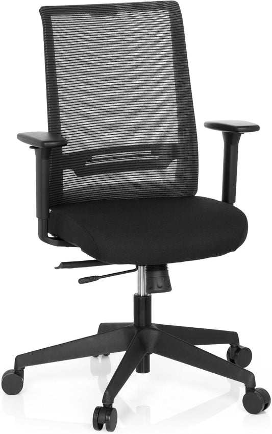 Ergonomische Bureaustoel – Bureaustoel Met Wieltjes – Kantoorstoel – Werkstoel – Computerstoel – Verstelbare Armleuningen – Ademend Mesh Rugleuning – Max. Draaggewicht 120 kg – Zwart
