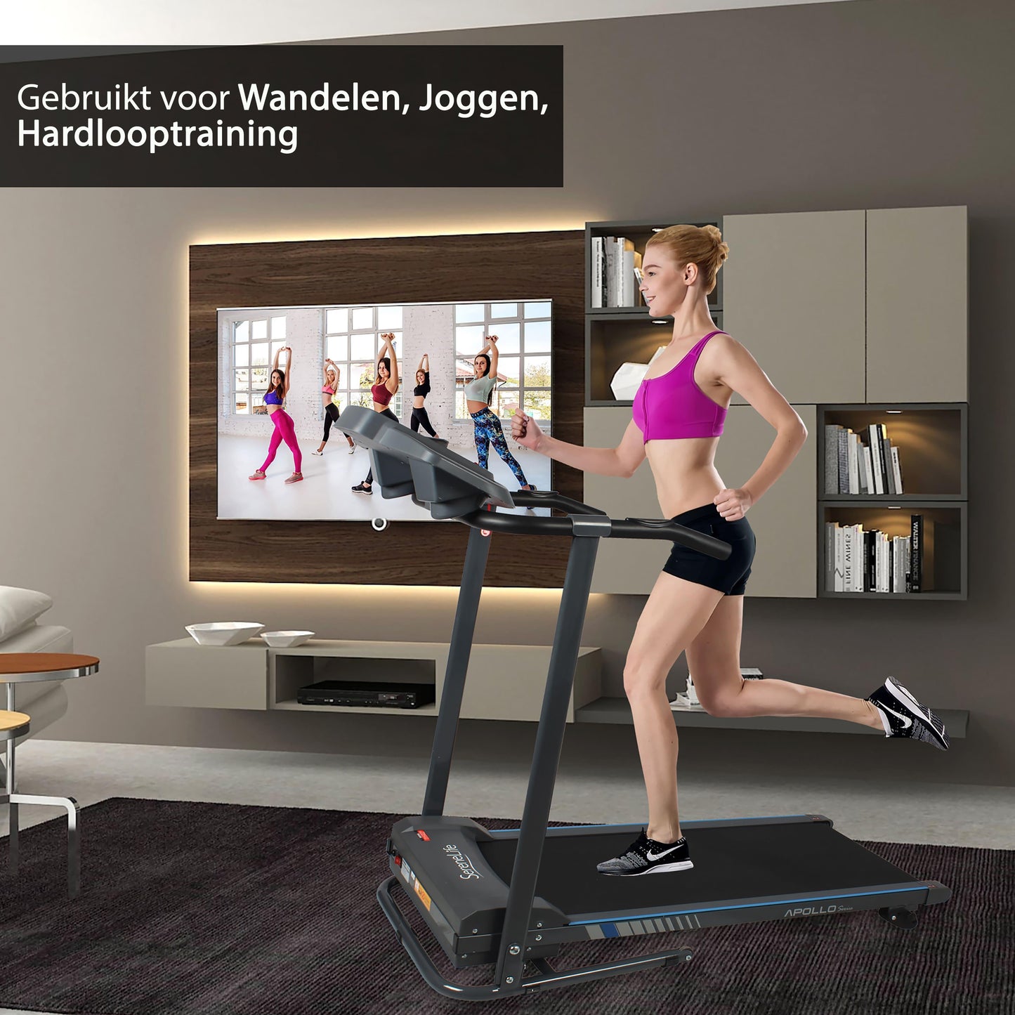 Loopband – Inklapbare Treadmill – Fitnessapparaat – Hardloopband – Wandelband – Zwart – Compact Ontwerp – Bluetooth Connectiviteit