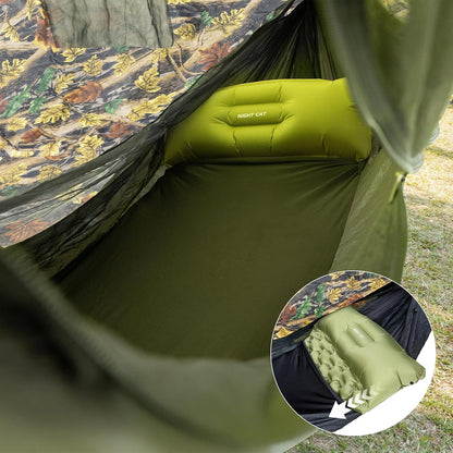 Night Cat Mosquito Net Hammock: One Piece Design Hammock with Tarpaulin, Lightweight, Portable for 1 Person, Camping, Hiking