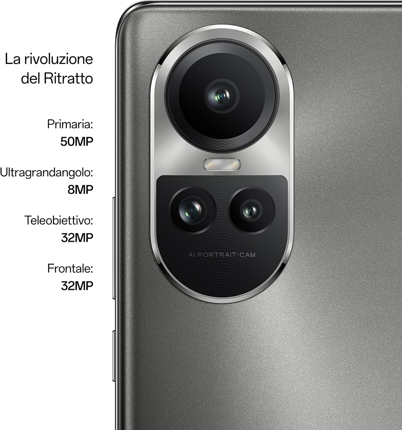OPPO Reno10 Pro Smartphone 5G, AI Drievoudige Camera 50 + 32 + 8 MP, Selfie 32 MP, Display 6,7 inch 120 Hz AMOLED, 4600 mAh, RAM 12 GB (Esp 24 GB) ROM 256 GB, autohouder, Italiaanse versie, kleur