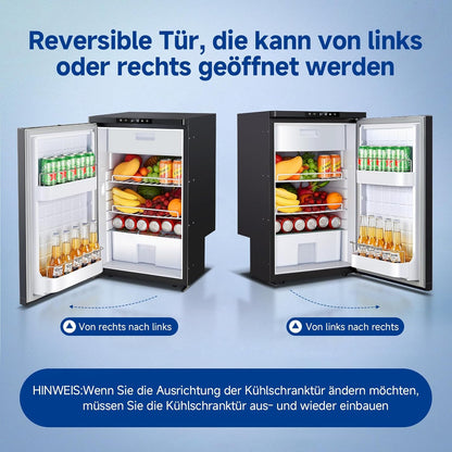 AAOBOSI 83L Compressorkoelkast, APP-Gestuurde Camperkoelkast, 12/24V DC, LED-Verlichte Voertuigkoeler, Bereikt -20 °C, Geschikt Voor Auto's, Vrachtwagens, Boten, Campers, Kamperen en Reizen