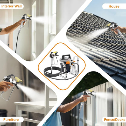 Airless Verfspuitsysteem – Verfspuitpistool – Spuitpistool – Verfspuit – Verfsysteem – Instelbare Druk 500-3000 psi – 1300W Roestvrij Stalen Motor