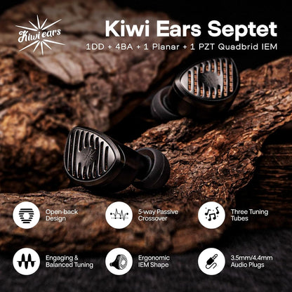 In-Ear Monitor 7-Driver Quadbrid – IEM – In-Ear Hoofdtelefoon – Bedrade Oordopjes – Gaming In-Ears – Open-Back Ontwerp – Modulaire 3,5 mm/4,4 mm Kabel