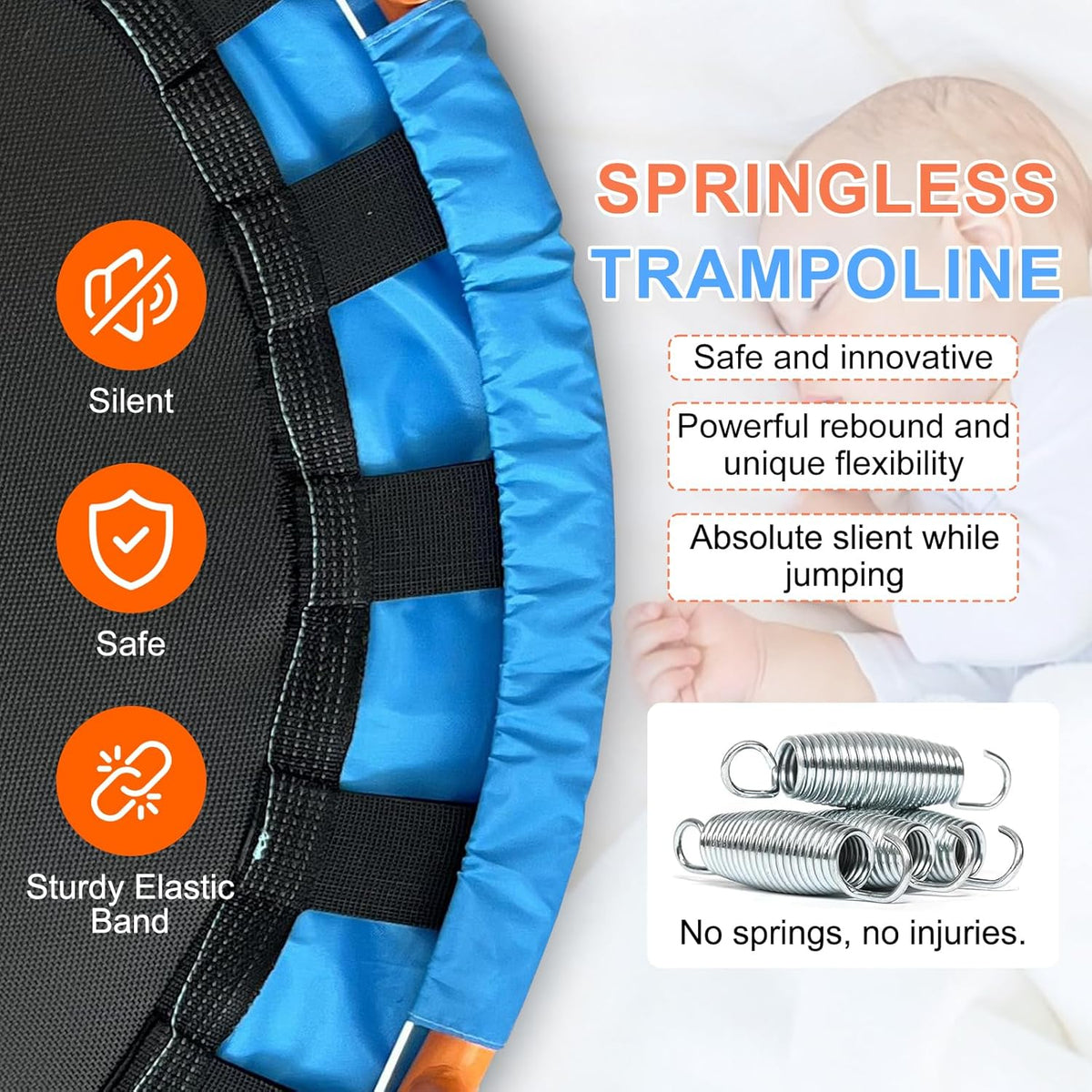 ATIVAFIT 36" Rebounder Trampoline voor peuters kinderen met schuimhandvat en Oxford gewatteerde hoes indoor mini trampoline voor 1-6 jaar oud