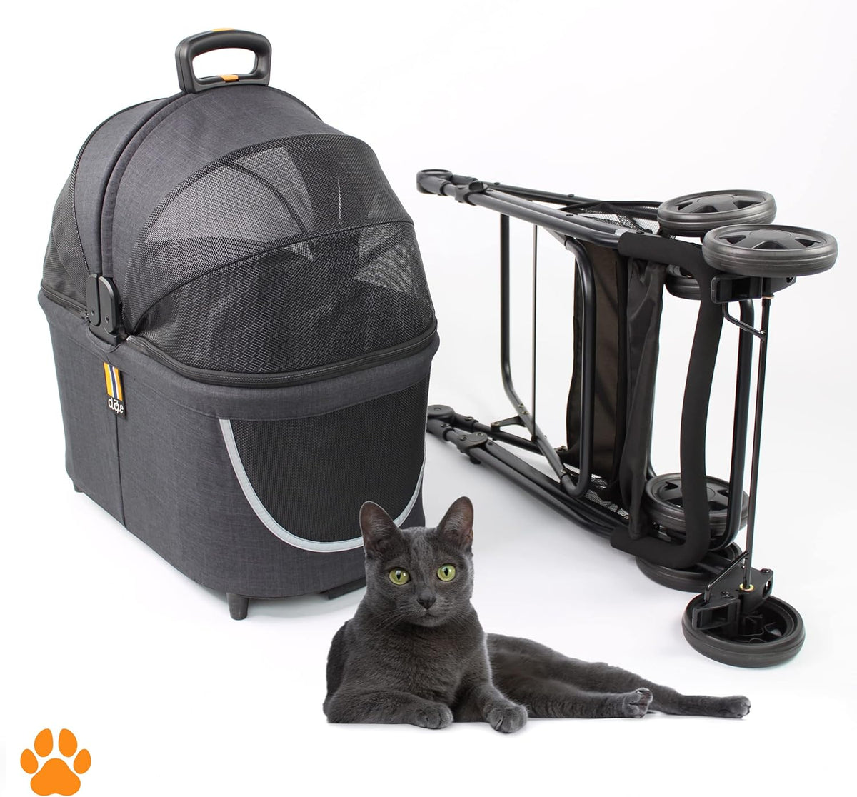 model Coco 2-in-1-hondenwagen & huisdierbuggy tot 15 kg met extra mand voor boodschappen of dieraccessoires, eenvoudig inklapbaar op wendbare, flexibele wielen in modern design