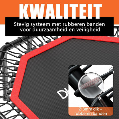 DH FitLife Indoor Fitness Trampoline opvouwbaar zonder installatie | Ø121 cm (48 inch) | Draagvermogen 150 kg | 3 verstelbare handgreepniveaus | Stevig en stil