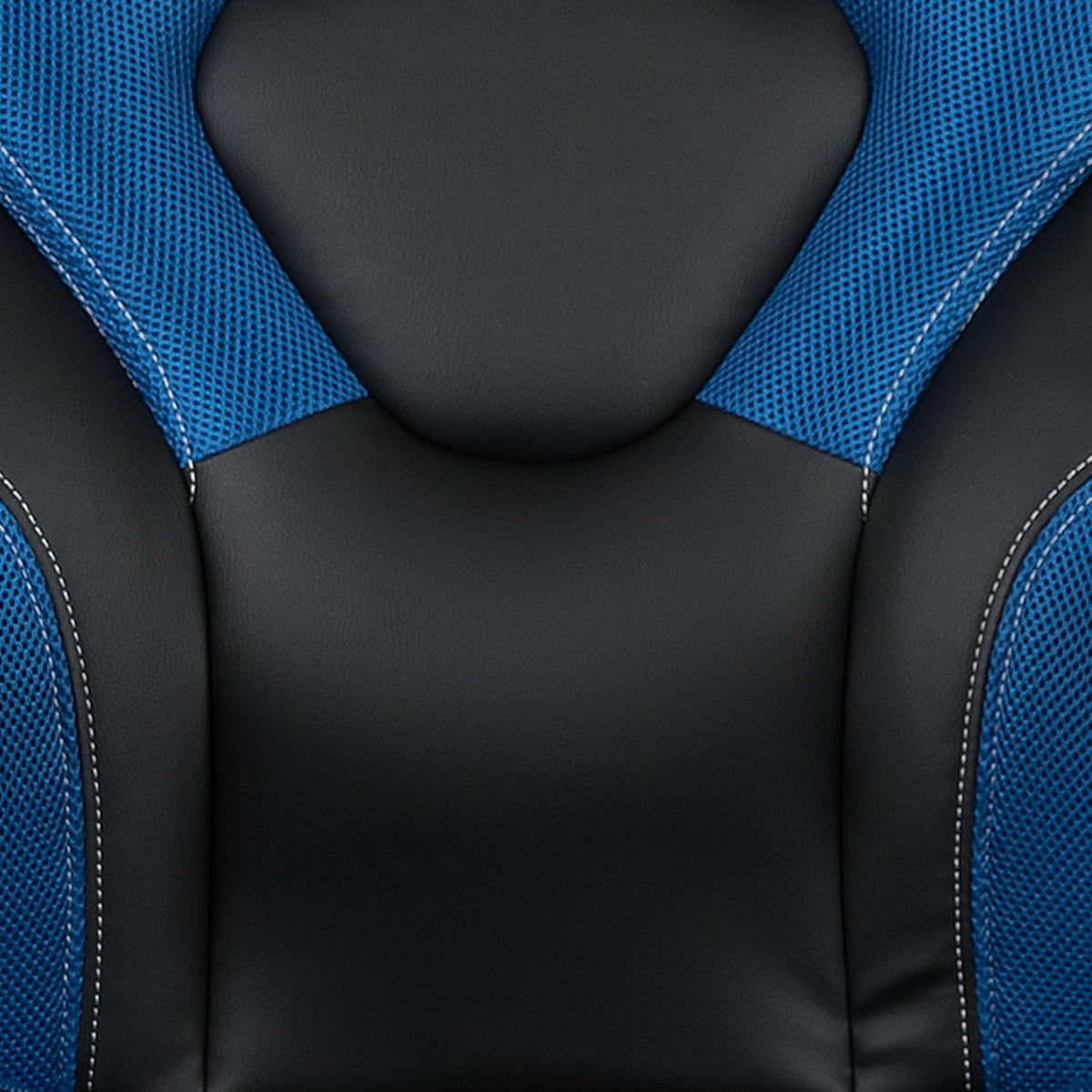 Flash Furniture X10 Gamingstoel, ergonomische bureaustoel voor pc- en gaming-setups, verstelbare gamerstoel met rugsteun, LeatherSoft, blauw/zwart - QUORE