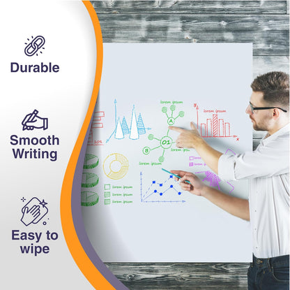 Grote Magnetisch Whiteboard Sticker voor Muur 250 x 120 cm – Zelfklevend Whiteboard Folie Droog Uitwisbaar voor Kantoor, Thuis, Speelkamer