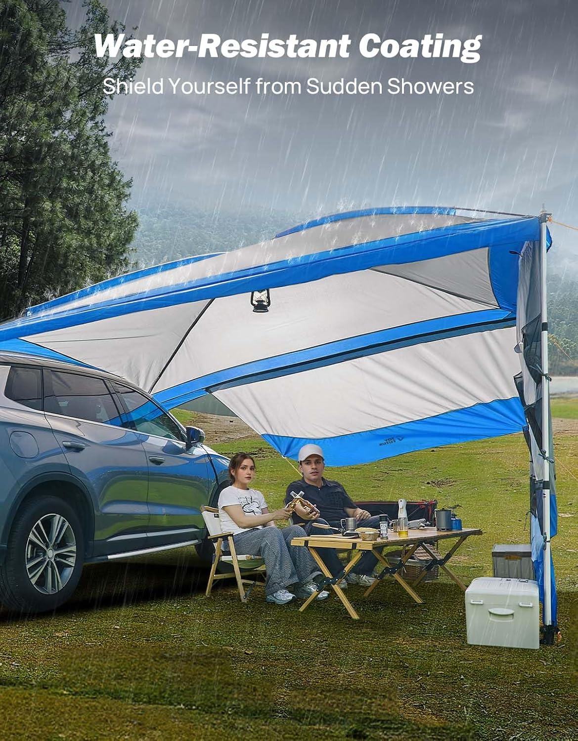 JOYTUTUS Auto SUV achterkleptent, universele waterdichte achtertent, campingtent met muggennet, achterklep, luifel, zonwering voor trekking, camping, outdoor, hiking