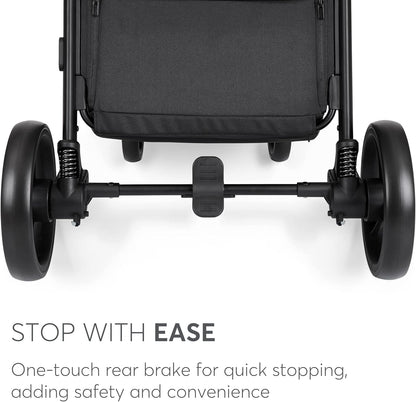 KikkaBoo Urban Kinderwagen, licht, vanaf de geboorte tot 22 kg, compact, EVA-wielen met vering, verstelbaar stuur, zwart