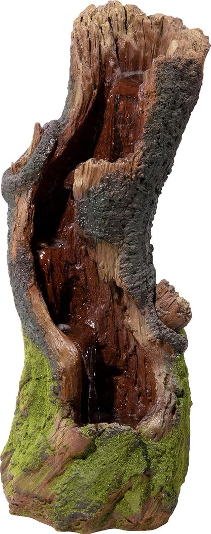 dobar® 96310e Tuinfontein met groot design, natuurgeest, terrasfontein met ledverlichting, waterval van polyhars, fontein voor buiten, decoratieve sierfontein, boomlook, 33 x 28 x 78 cm