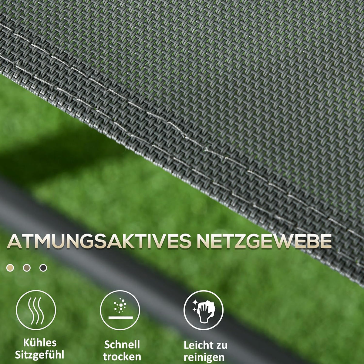 Outsunny Bistro-Set 3-teilig aus Metall Wetterfest Gartenmöbel Set mit klappbar Glastisch Gartenstühlen Outdoor Balkonmöbel Set Sitzgruppe Balkonset Gartengarnitur Dunkelgrau