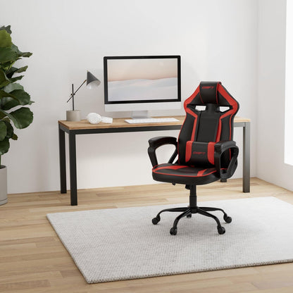 DRIFT GAMING Chair DR50 -DR50BR- Gamestoel, professioneel, in hoogte verstelbaar, tuimelstoel, gevoerde armleuningen, kunstleer, 67 x 122-131 x 67 cm, rood/zwart