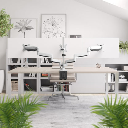 RICOO Triple Monitor houder tafel gasveer voor 15-29 inch, ergonomisch, VESA tafelhouder, monitorarm TS9911, monitorhouder 3 monitorarm beeldschermhouder