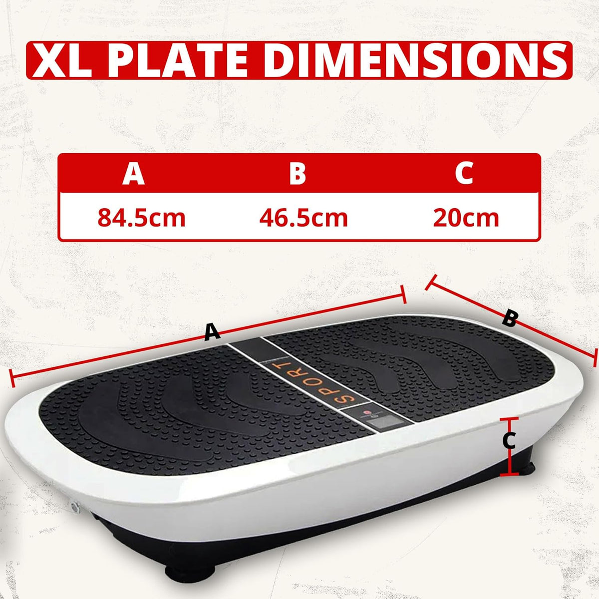 3D Crazy Fit Vibration Plate, Oscillation and Pulsation with Dual Motor, 80 Speeds, Remote Control and Resistance Bands, Full Body Fitness Device for Home, Maximum Load 150 kg - QUORE