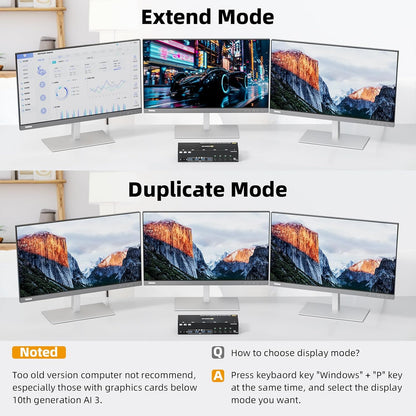 KVM Switch 3 monitoren 4 pc's, 2 DisplayPort + 1 HDMI USB 3.0 KVM-schakelaar, ondersteunt 4K @60 Hz voor 3 computers die 2 DP-monitoren, toetsenbord en muis delen