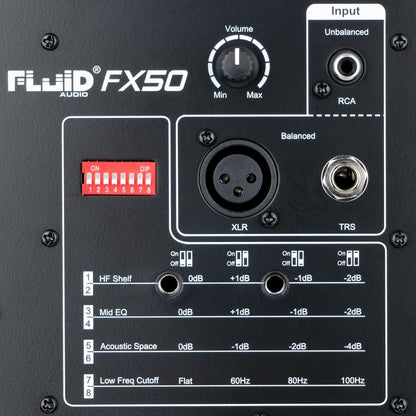 Nearfield Fluid Audio FX50 V2 monitorluidspreker (actieve studiomonitor, 2-weg coaxiale driver, 5 inch woofer, 60 Watt RMS, ideaal voor thuisstudio en professionele opnames, single) zwart