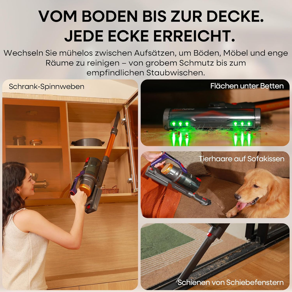 KIPMAX Accustofzuiger, 50000 Pa/550 W/70 min, 1,5 l, draadloze stofzuiger met display, anti-klitborstel, 7-laags filtra en 2 geurplaten, zelfstaande accustofzuiger voor tapijten, dierenharen, harde