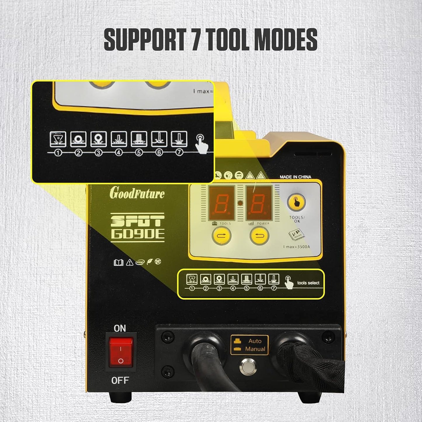 PLAYOCCAR 3KW Puller Dent Spot Welder 220V, Carrosserie Stud Lasmachine Multispot Motorkap Deur Reparatie Tool Kit