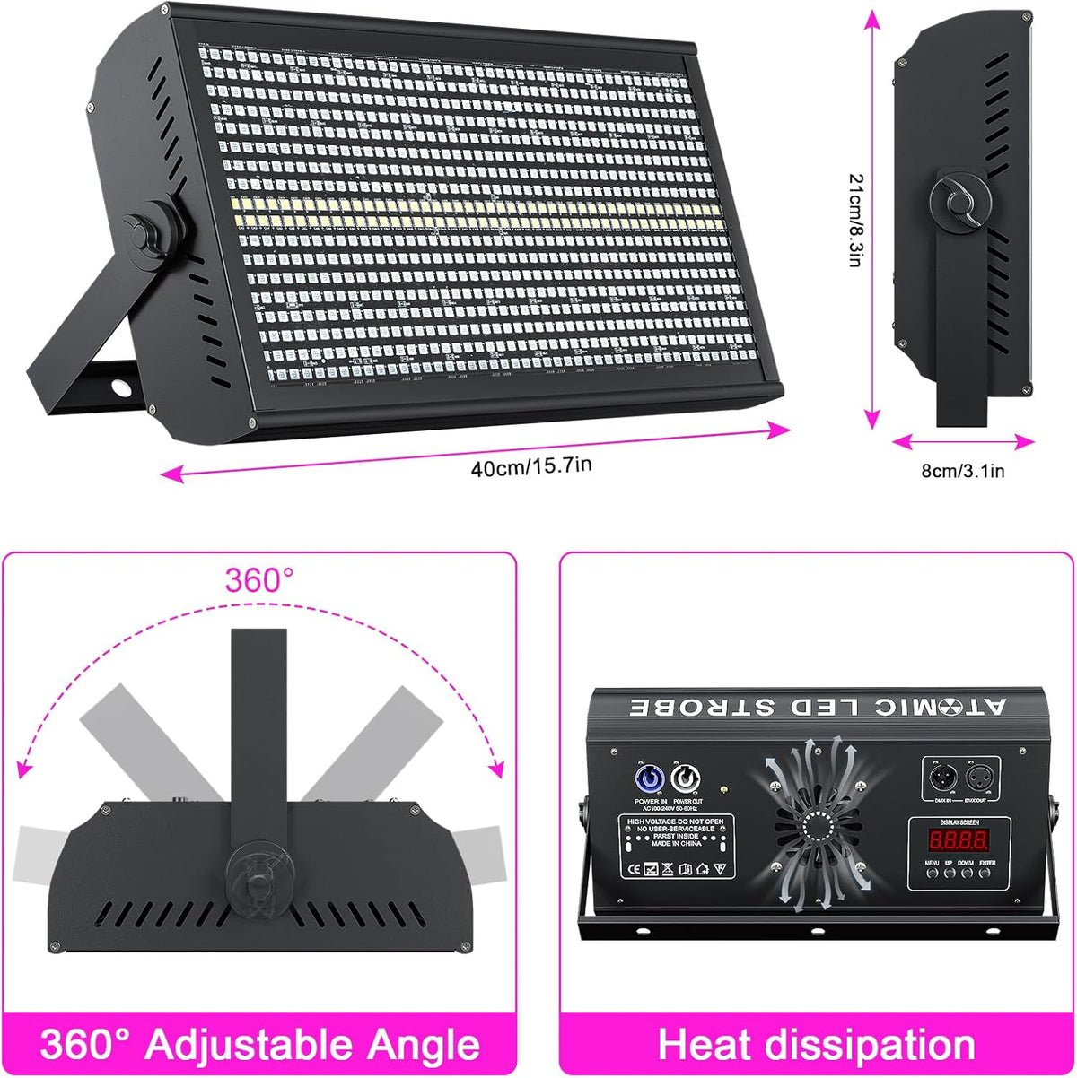 Wallwasher podiumlicht, 200 W, RGBW 768 leds, stroboscoopverlichting met DMX en geluidsactivering voor disco, DJ-bar, Kerstmis, Halloween, bruiloften