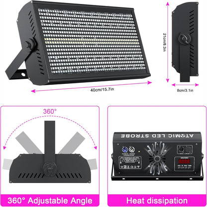 Wallwasher podiumlicht, 200 W, RGBW 768 leds, stroboscoopverlichting met DMX en geluidsactivering voor disco, DJ-bar, Kerstmis, Halloween, bruiloften