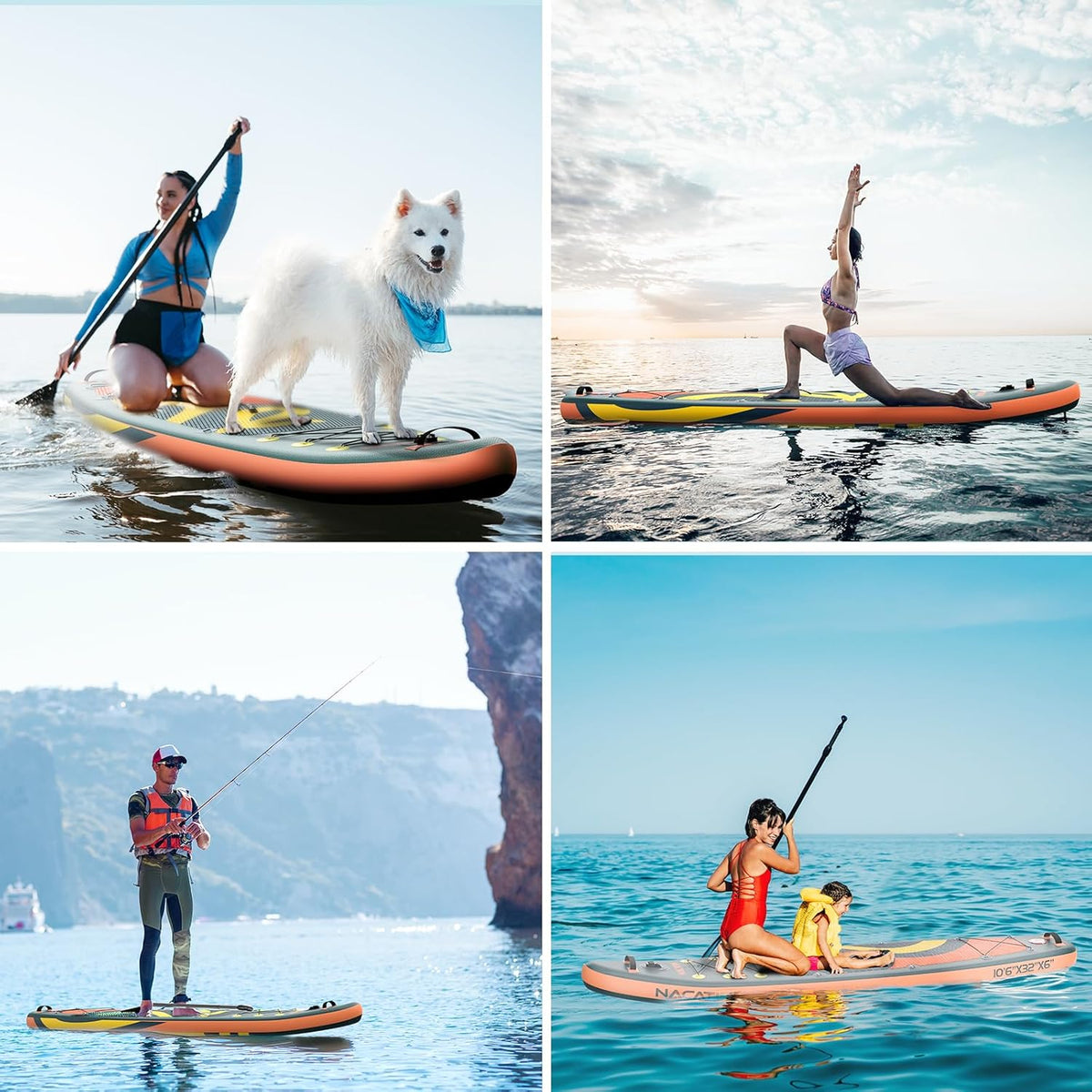 NACATIN Opblaasbaar SUP-board (oranje)