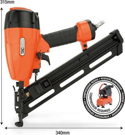 Tacwise GDA64V2 Air Finish nagelpistool, gebruik type 15G 'D' Head / 32-64 mm schuine nagels, oranje