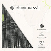 Tuinstoelen - Tuinmeubelenset - Tuin Eettafelstoelen - Rotan Bistroset - Moderne Stijl - Stapelbaar - Weerbestendig - Stabiel - Onderhoudsvriendelijk - 50 x 72 cm Tafel - 56 x 58 x 72.5 cm Stoel - Zwart