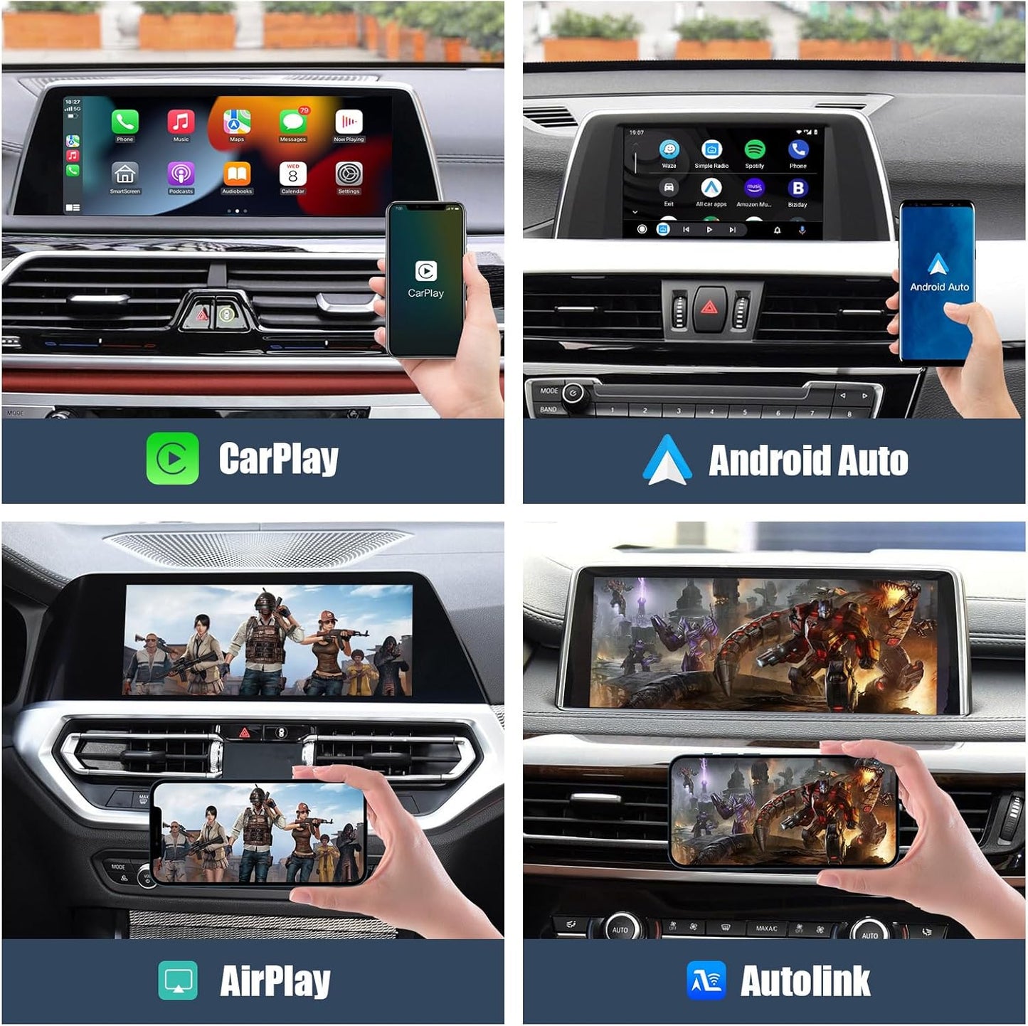 Draadloze CarPlay Android Auto Module – Smartphone Interface – Auto Multimedia Adapter – Infotainmentsysteem Upgrade – Mirrorlink Ondersteuning – OEM Camera Compatibiliteit – Veilig Handsfree Rijden