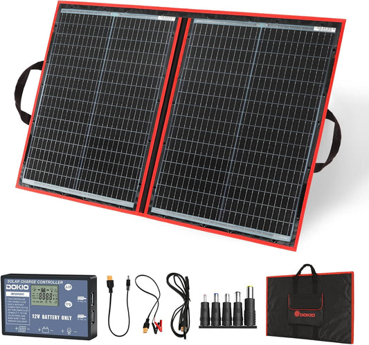 Zonnepaneel – Solar Panel – Opvouwbaar Paneel – Zonnecellen – Draagbaar Zonnepaneel – 100W Vermogen – Monokristallijn Met 10A Laadregelaar