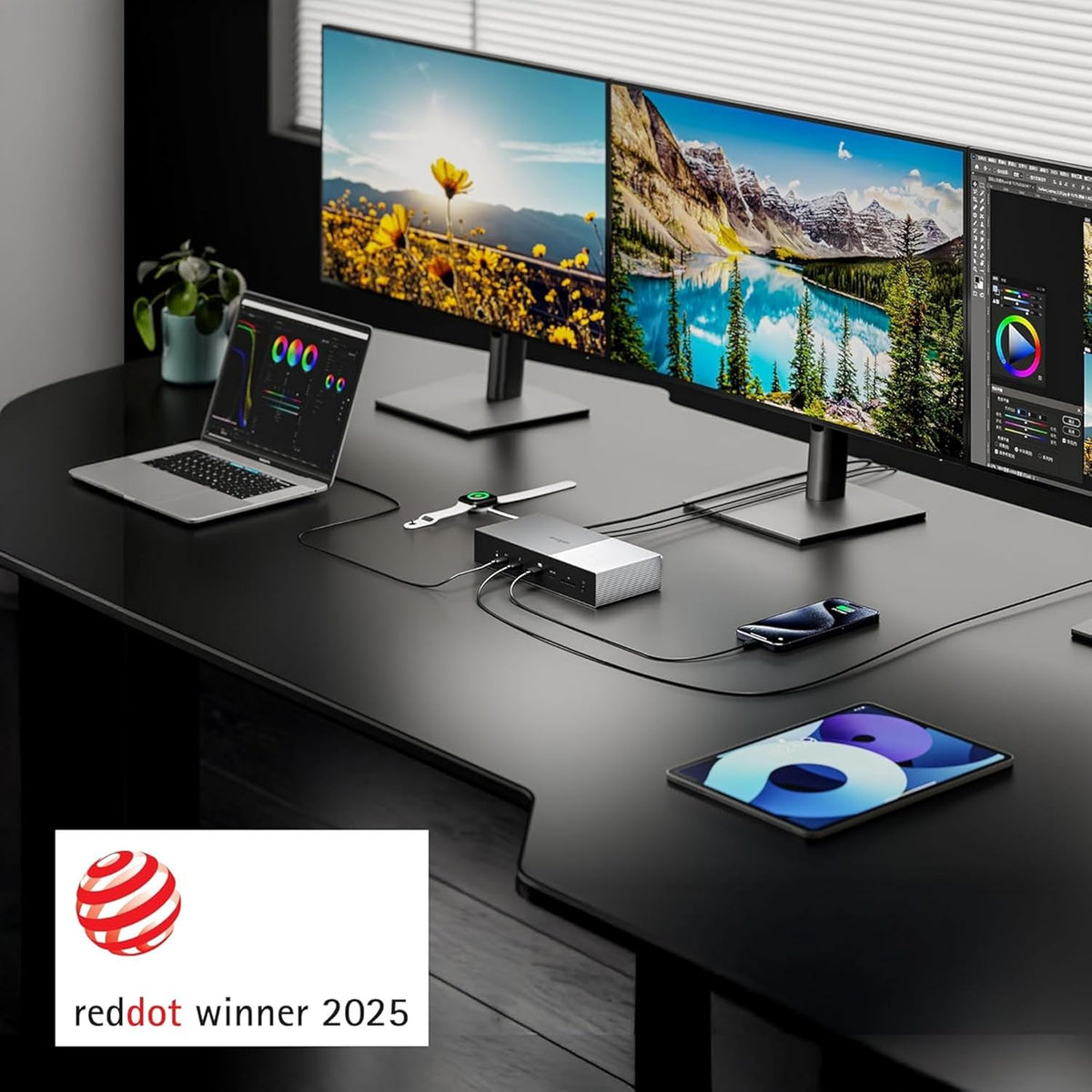 Kensington SD5000T5 EQ Thunderbolt 5 Docking Station, Triple Monitor 8K/4K, SD- & MicroSD-kaartlezer, 140W Power Delivery, 3x Thunderbolt 5, Ethernet & USB 3.2 Gen2 – Space Grey (K35201EU)