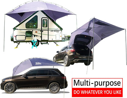 Hasika Awning Camper Trailer Roof Top Family Tent for Beach Camping SUV, MPV, Hatchback en Sedan UV-bescherming Tents voor camping 6 personen van