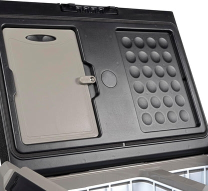 Steamy-E Dual Zone 61 Roller, Elektrische Compressor Koelbox met wielen, 58 Liter, Zwart, 12V/230V, voor vriezen en koelen van -20 tot +20, ideaal voor op de camping