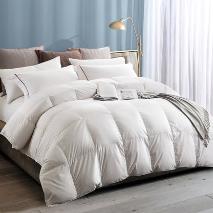 1pc Premium Down Duvet Filled With 90% Down And 10% Feather, Natural 100% Cotton Duvet Insert For All Seasons, Super Soft And Friendly To Skin, Bed Comforter Suitable For Home And Hotel (White, 135x200cm/155x220cm/ 200x200cm/
