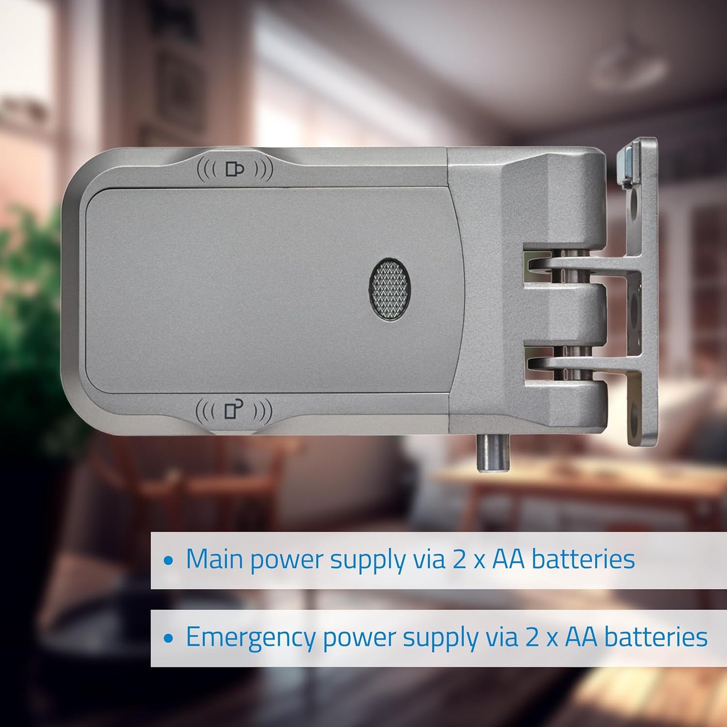 Nivian NVS-SMARTBOLT Intelligent onzichtbaar slot, elektronisch wifi-slot met mobiele app en afstandsbedieningen, dubbele motor, vandaalbeveiliging, opening van binnen en buiten (met app)
