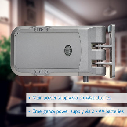 Nivian NVS-SMARTBOLT Intelligent onzichtbaar slot, elektronisch wifi-slot met mobiele app en afstandsbedieningen, dubbele motor, vandaalbeveiliging, opening van binnen en buiten (met app)